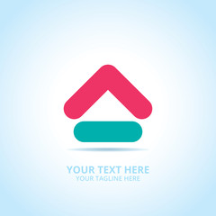 Abstract House logo, design concept, emblem, icon, flat logotype element for template.