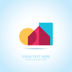 Abstract House logo, design concept, emblem, icon, flat logotype element for template.