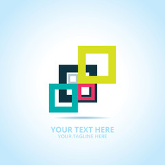 Abstract Creative Box logo, design concept, emblem, icon, flat logotype element for template.