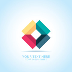 Abstract Creative Box logo, design concept, emblem, icon, flat logotype element for template.