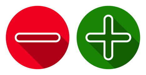 Obraz premium minus & plus flat line icons