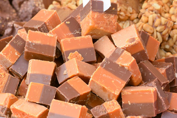 Fudge for sale at food stall at festival