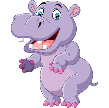 Cartoon funny hippo
