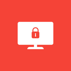 Secure Computer icon Vector Illustration Image Web Material icon