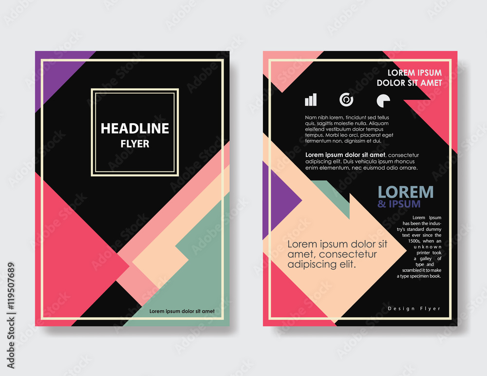 Poster flayer design vintage abstract triangle shape layout poster bro