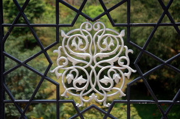 Grate of the Putra bridge in Putrajaya, Malaysia. Architectural detail 