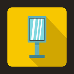 Retro microphone icon in flat style on a yellow background