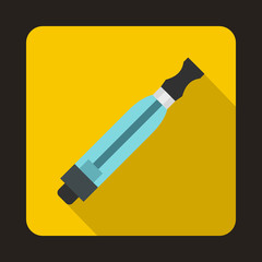 Electronic cigarette atomizer icon in flat style on a yellow background