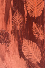 Hintergrund braun und kupfer Farben mit natürlicher Blattstruktur