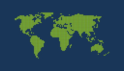 Moderne Weltkarte blau grün