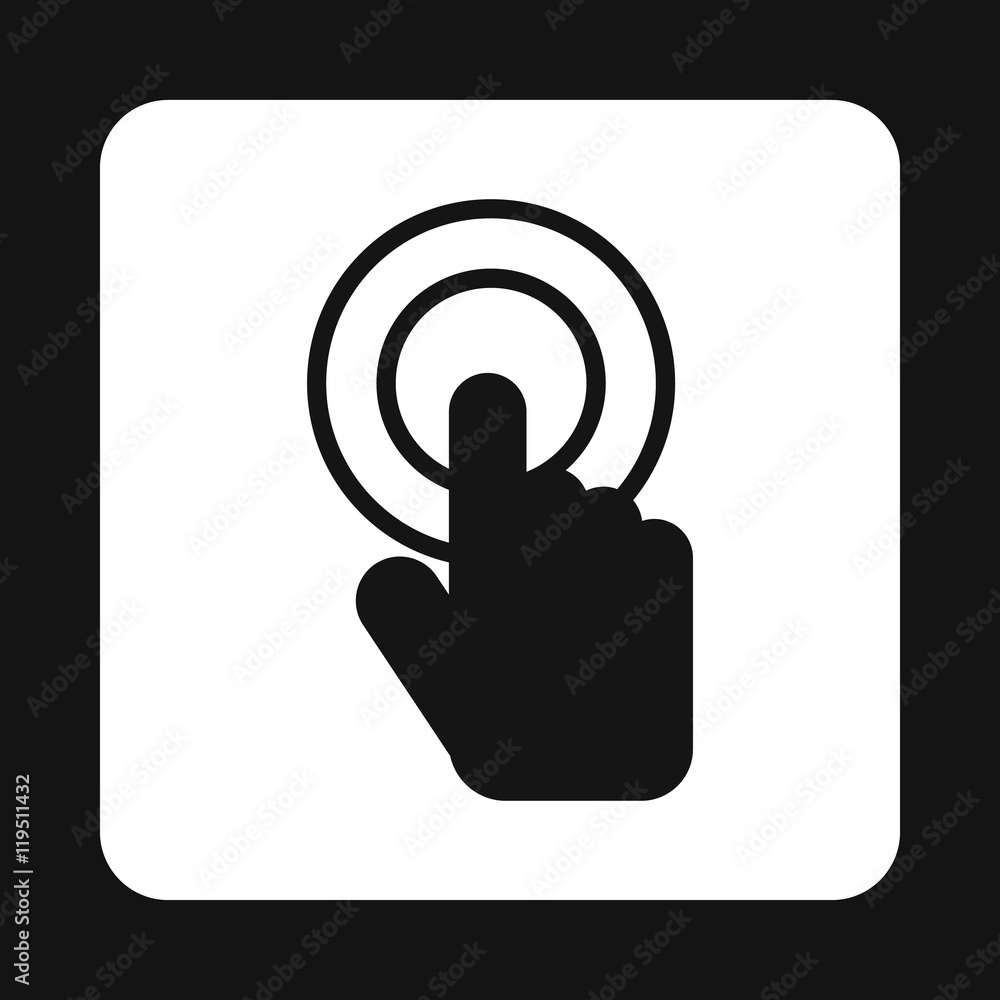 Poster cursor hand icon in simple style isolated on white background. computer and internet symbol