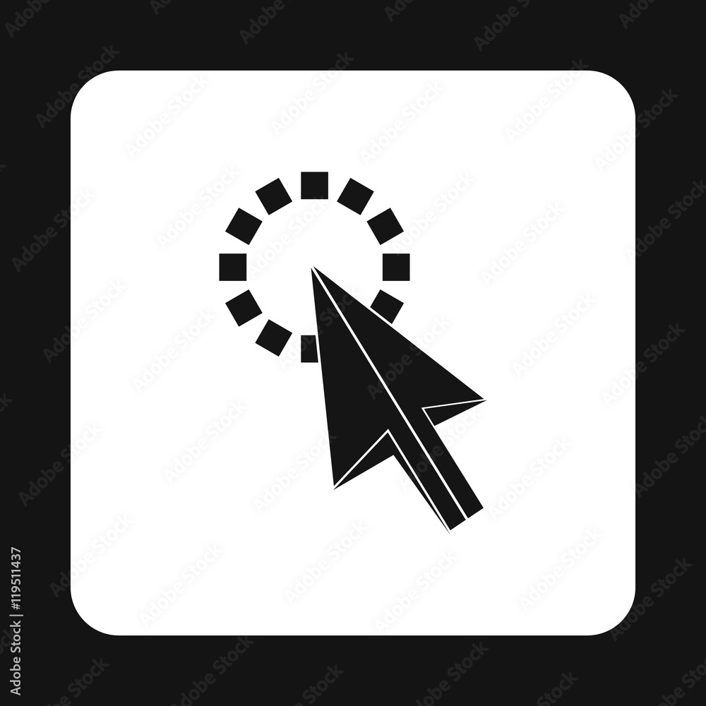 Poster cursor is pointing icon in simple style isolated on white background. computer and internet symbol