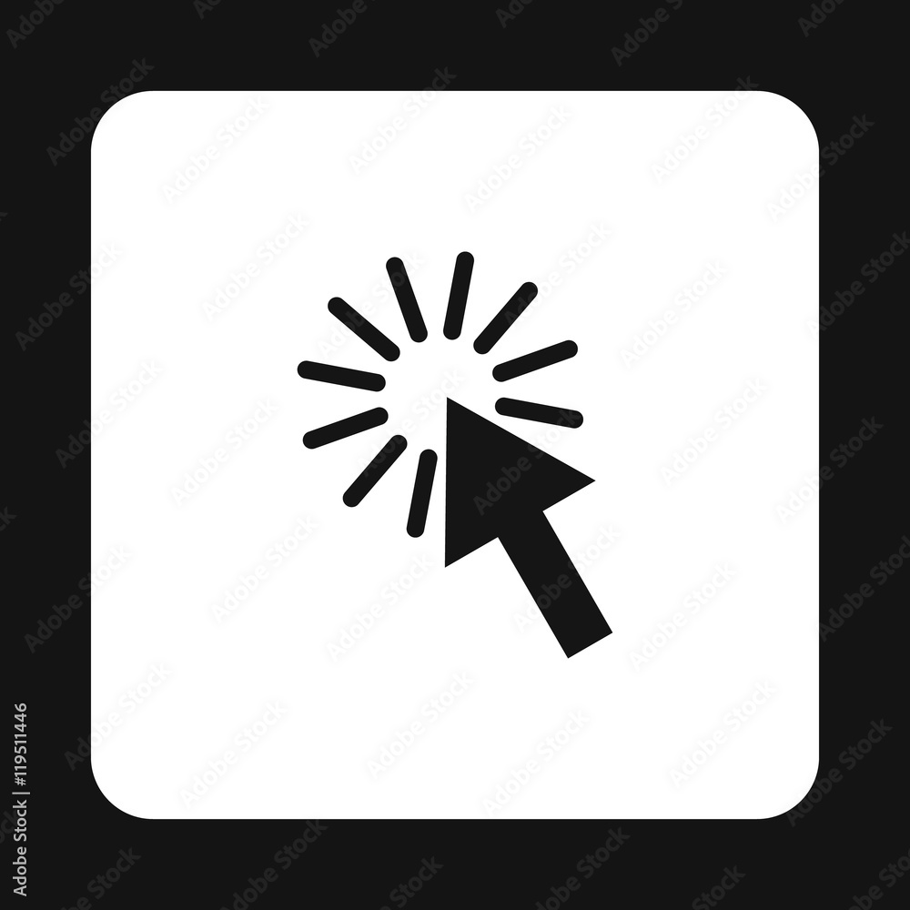 Poster cursor arrow icon in simple style isolated on white background. computer and internet symbol