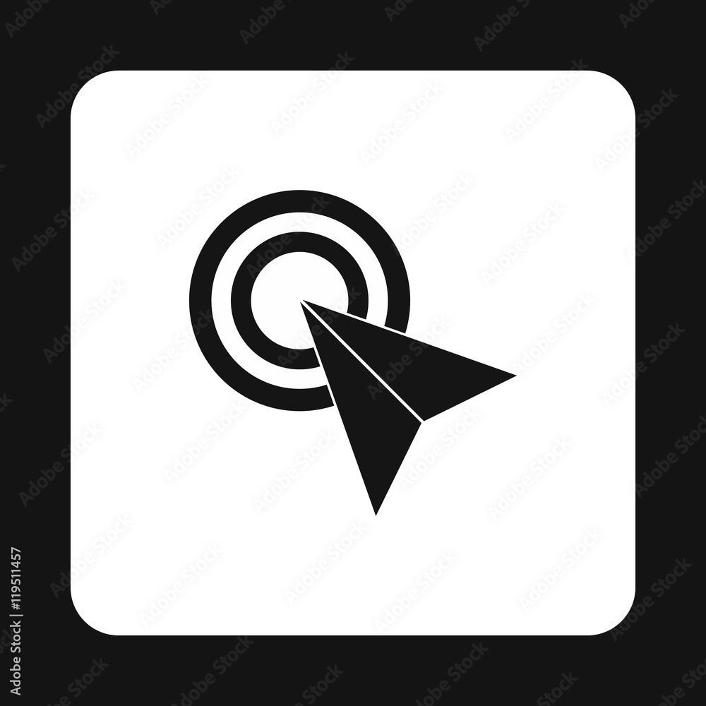 Poster arrow cursor icon in simple style isolated on white background. computer and internet symbol