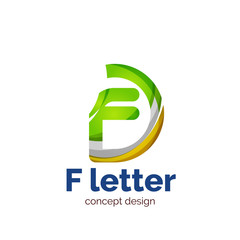 Obraz premium Vector letter concept logo template, abstract business icon