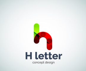Abstract H geometric letter logo template