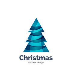Vector abstract geometric Christmas tree icon