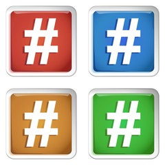 Obraz premium ikona kwadratowy plastikowy przycisk wektor