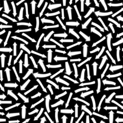 Different White Arrows Seamless Pattern on Black