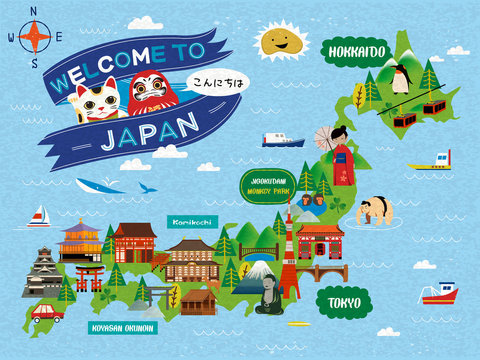 Attractive Japan travel map