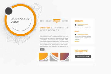 Obraz premium Website Design Vector Illustration with Abstract Header
