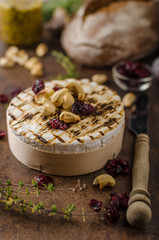 Grilled camembert cheese