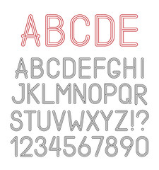 Vector airy alphabet letters, numbers and punctuation marks