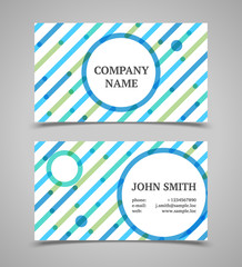 Fototapeta premium Modern blue and green business card template.