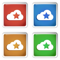 ikona kwadratowy plastikowy przycisk wektor