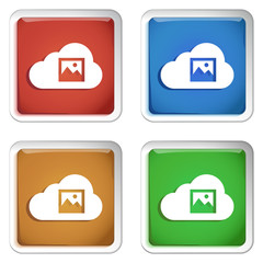 ikona kwadratowy plastikowy przycisk wektor