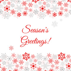 Greetings card with snowflakes. Vector Illustration