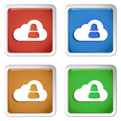 ikona kwadratowy plastikowy przycisk wektor