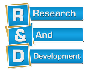 R And D - Research And Development Blue Vertical 