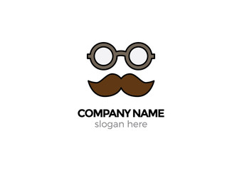 Mustaches and glasses logo icon