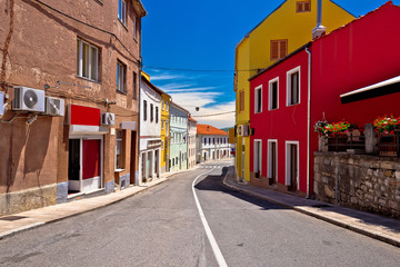 Fototapeta na wymiar Town of Drnis colorful street view