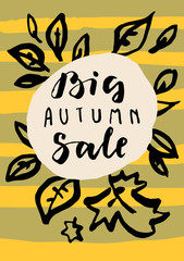 Big Autumn Sale. Modern calligraphic composition. Hand lettered