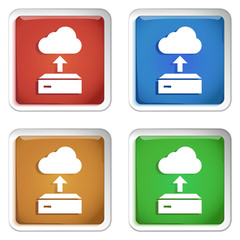 ikona kwadratowy plastikowy przycisk wektor