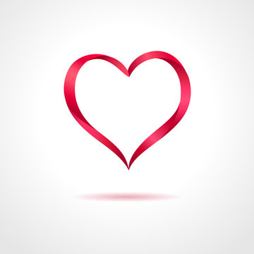 Abstract red heart on gray background. Vector creative concept