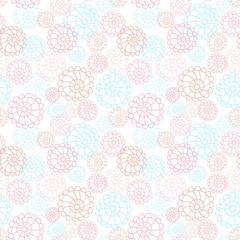 Light color seamless floral hand drawn pattern