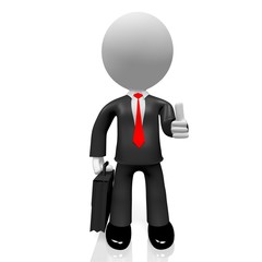 3D thumbs up business concept