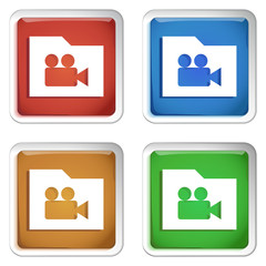 ikona kwadratowy plastikowy przycisk wektor