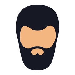 man male head mustache avatar person human icon. Colorful and Flat design. Vector illustration