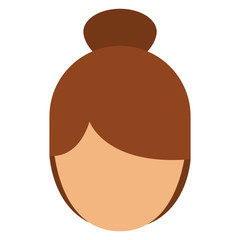 woman female head avatar person human icon. Colorful and Flat design. Vector illustration