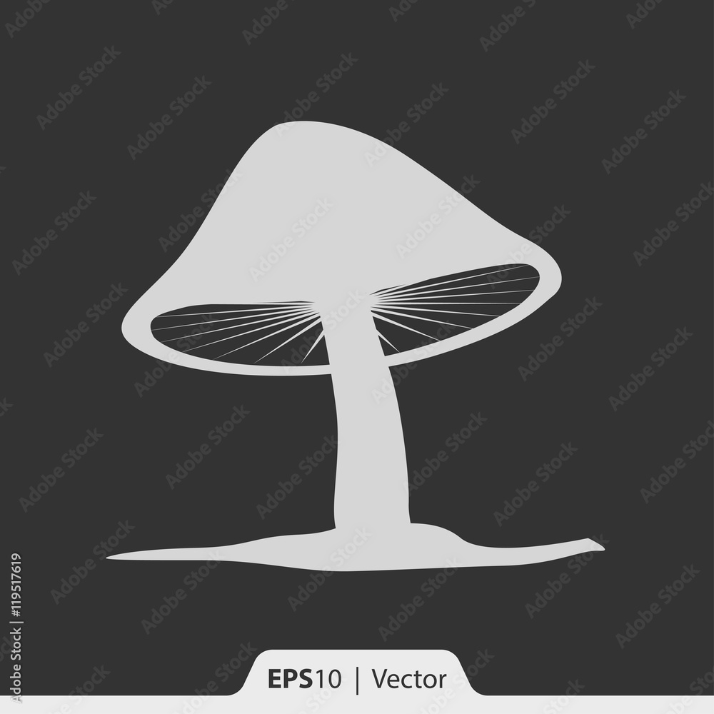Poster mushroom vector icon for web and mobile