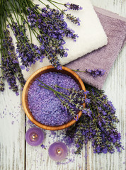 Lavender, sea salt and candle