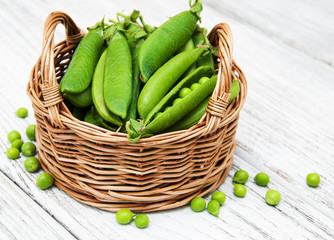green peas on a table