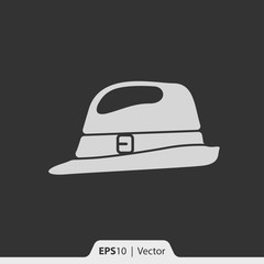 Retro men hat vector icon for web and mobile