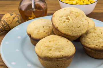 Corn bread muffins on plate