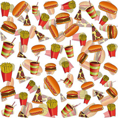 fast food and soda set of vector food icons