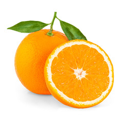 orange fruit isolated on white background